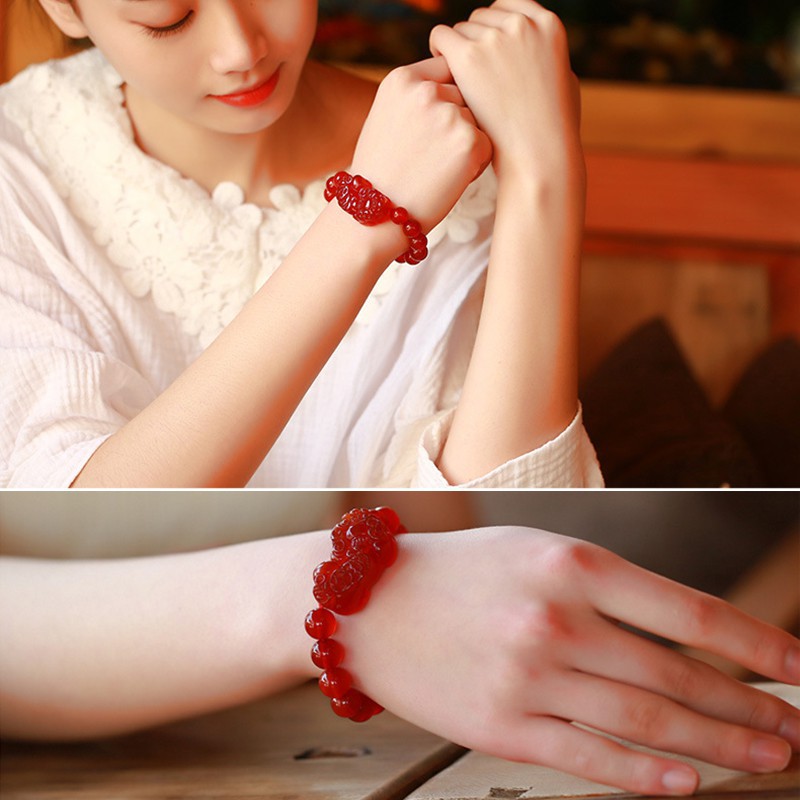 Vòng Tay Mã Não Đỏ Tự Nhiên Xinh Xắn Thời Trang