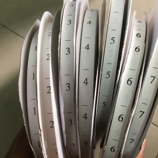 Cuộn Mác Giấy chịu nước Cỡ S M L XL Size Số 1 2 3 đến 42 Bản 1Cm Nền Trắng Chữ Đen 10 Cuộn #120504