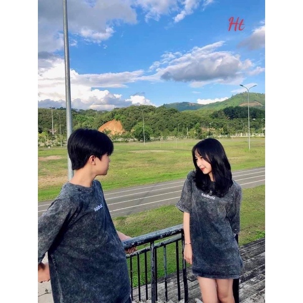 Áo thun tay lỡ loang đen Vân đá sad boiz unisex tay lỡ cho nam nữ