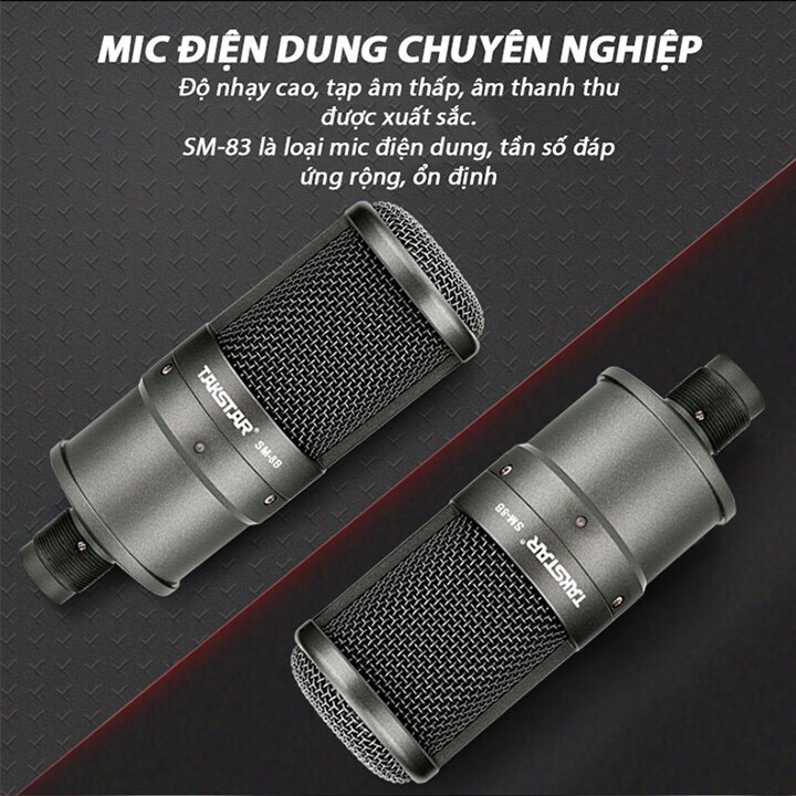 Mic Takstar SM8B dùng thu âm livestream karaoke chạy nguồn 48v phù hợp cách dòng sound card chính hãng
