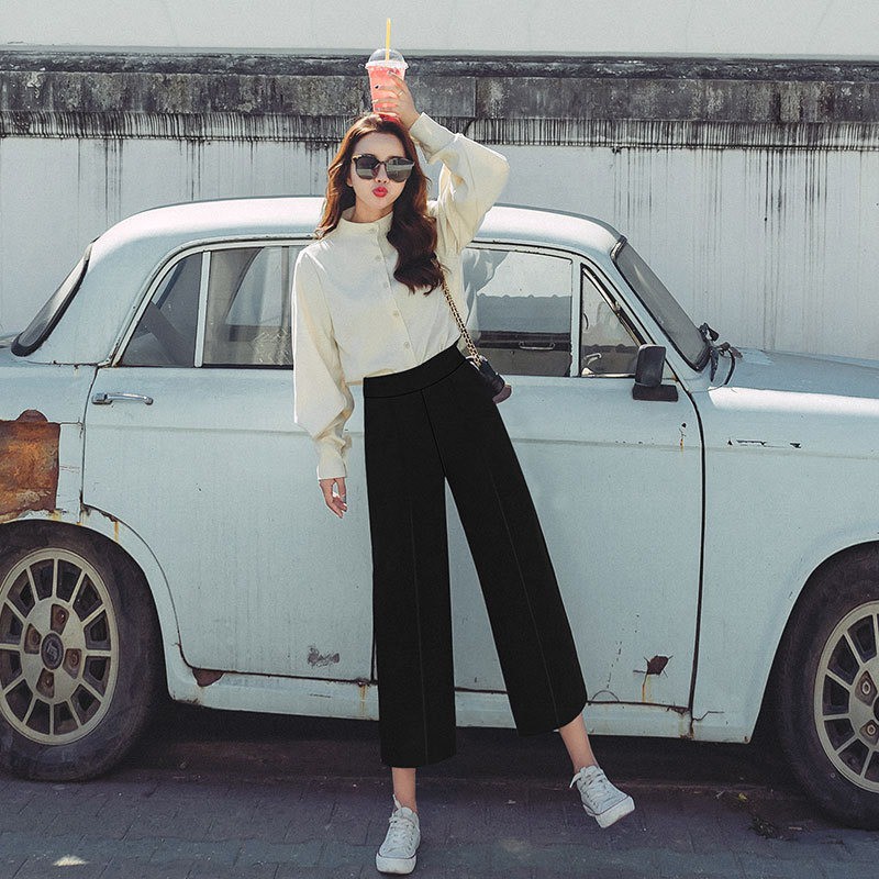 Quần ống rộng cạp cao 🦋FREESHIP🦋 khoá trước 1 khuy Chất đẹp - Thời trang Amys | BigBuy360 - bigbuy360.vn