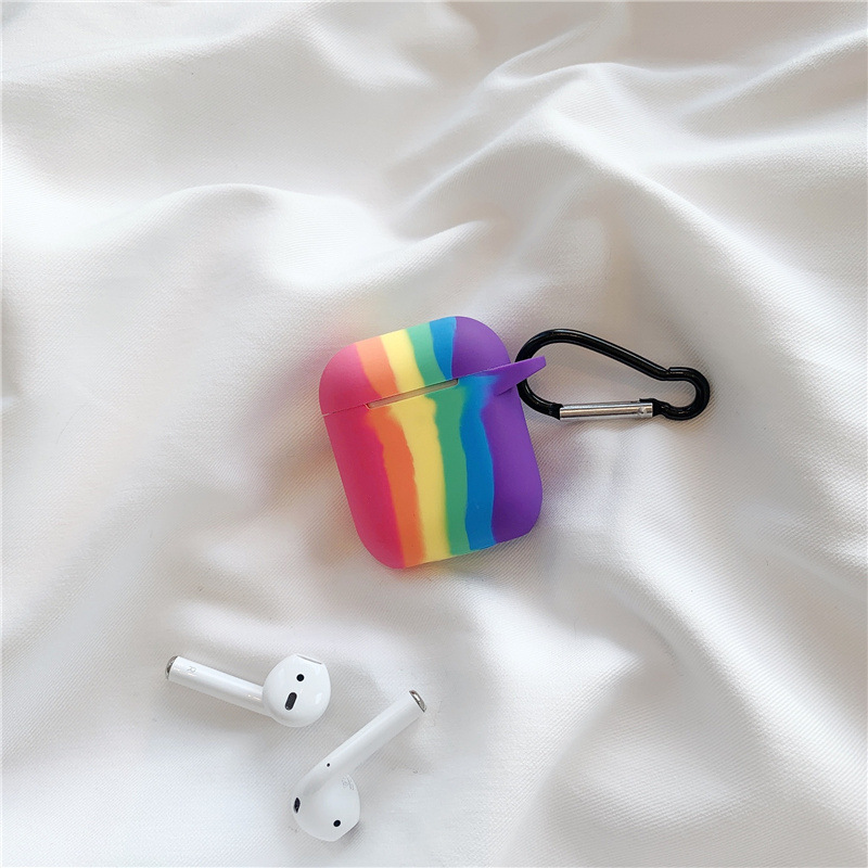 Ốp Bảo Vệ Hộp Đựng Tai Nghe Airpods 1 / 2 Hình Cầu Vồng Xinh Xắn