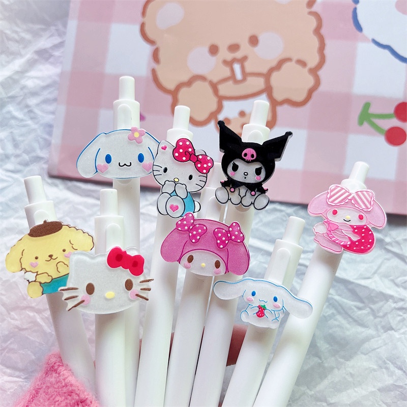 Bút Mực Gel Ngòi 0.5mm In Họa Tiết Hoạt Hình My Melody Kuromi Dành Cho Bé Trai Bé Gái