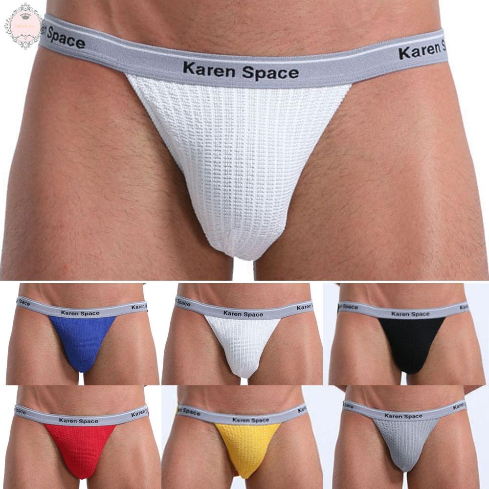 Mens Sexy Elastic Underpants Briefs Jockstrap Underwear Gay Men Hollow Underwear