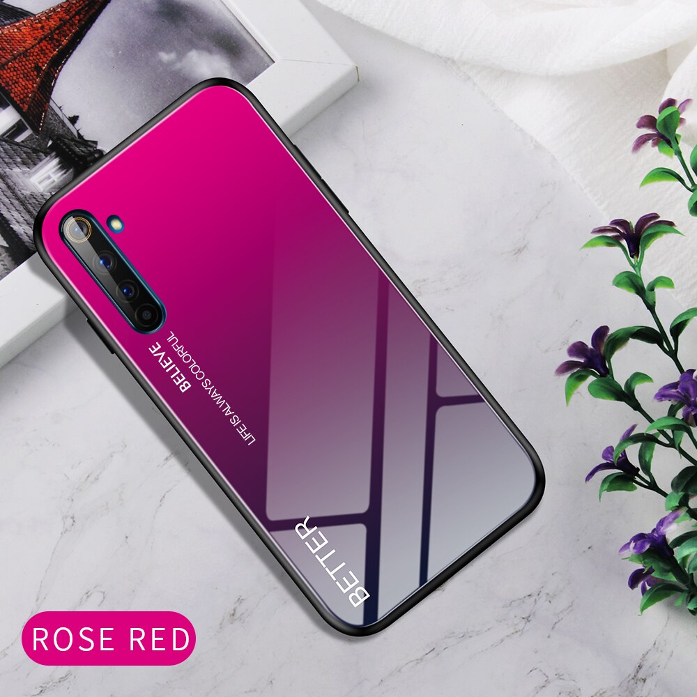 Ốp điện thoại mặt kính cường lực cho oppo realme 3 5 6 7 5i 6i pro x lite realmi 3pro 5pro 6pro xlite