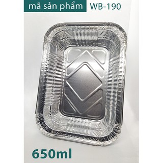 [cao cấp]- SET 10 HỘP NHÔM (khay giấy bạc) ĐỰNG THỰC PHẨM 1 LẦN 650ML