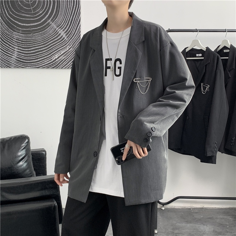 Áo Khoác Vest Màu Trơn Thời Trang Cho Nam Phong Cách Nhật Bản Size M-2XL