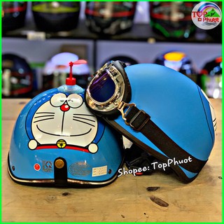 Nón nửa đầu Doremon - Lót xốp dày dặn, dây quai nón chắc chắn bền đẹp