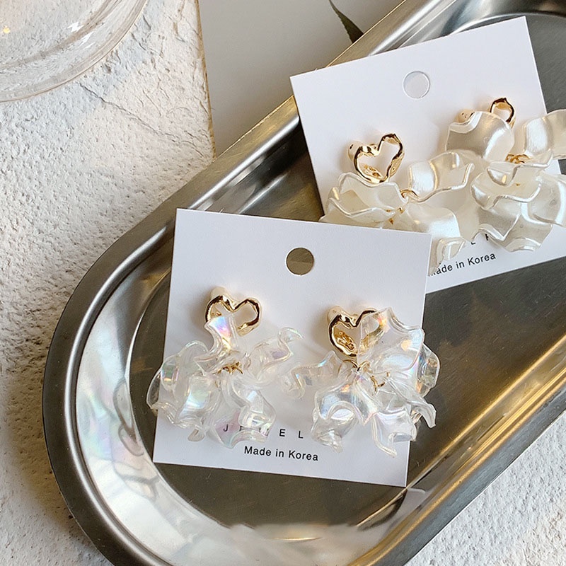 Bông Tai Hình Cánh Hoa Vỏ Sò Thanh Lịch Dễ Thương Thời Trang Mùa Hè Phong Cách Hàn Quốc Cho Nữ