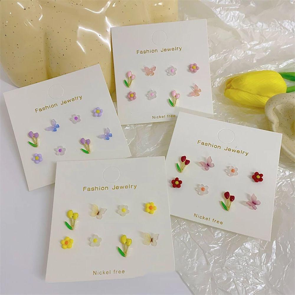Bộ Khuyên Tai Hình Hoa Tulip Phong Cách Hàn Quốc Dễ Thương Cho Nữ