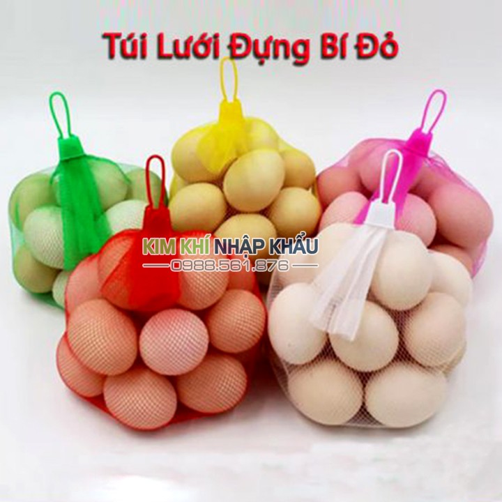 1 kg túi lưới nhựa đựng hoa quả màu đỏ dài 40 cm