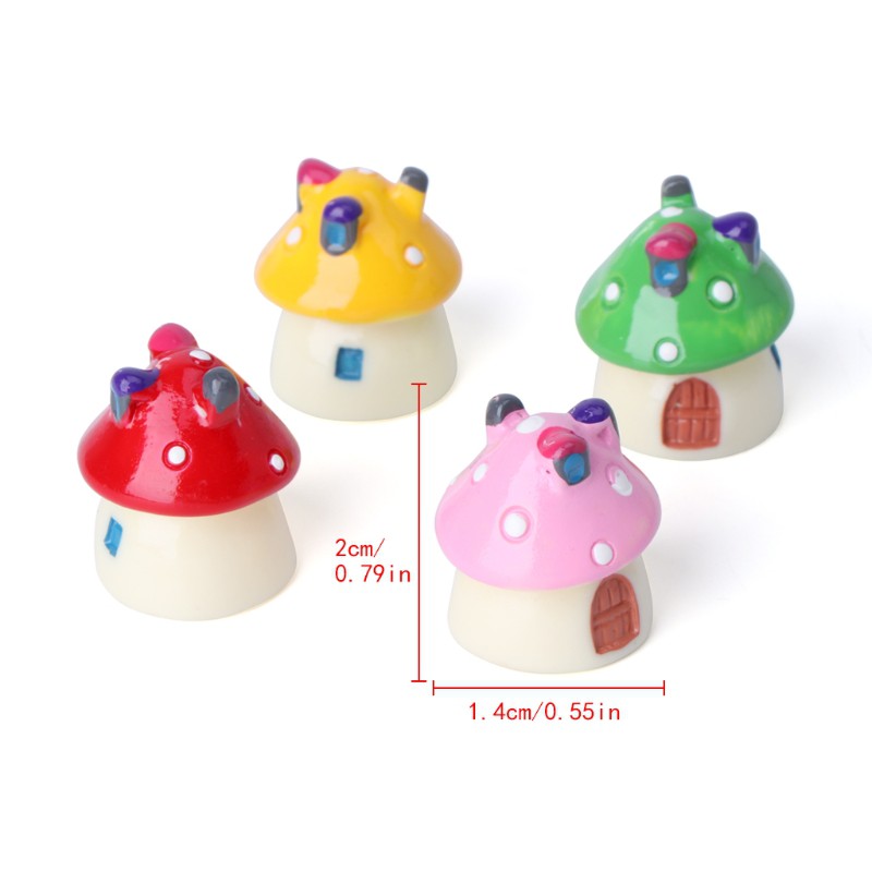 Mô hình ngôi nhà nấm mini bằng nhựa resin trang trí nhà/sân vườn
