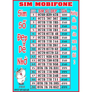 Sim mobi số đẹp - sim doanh nhân