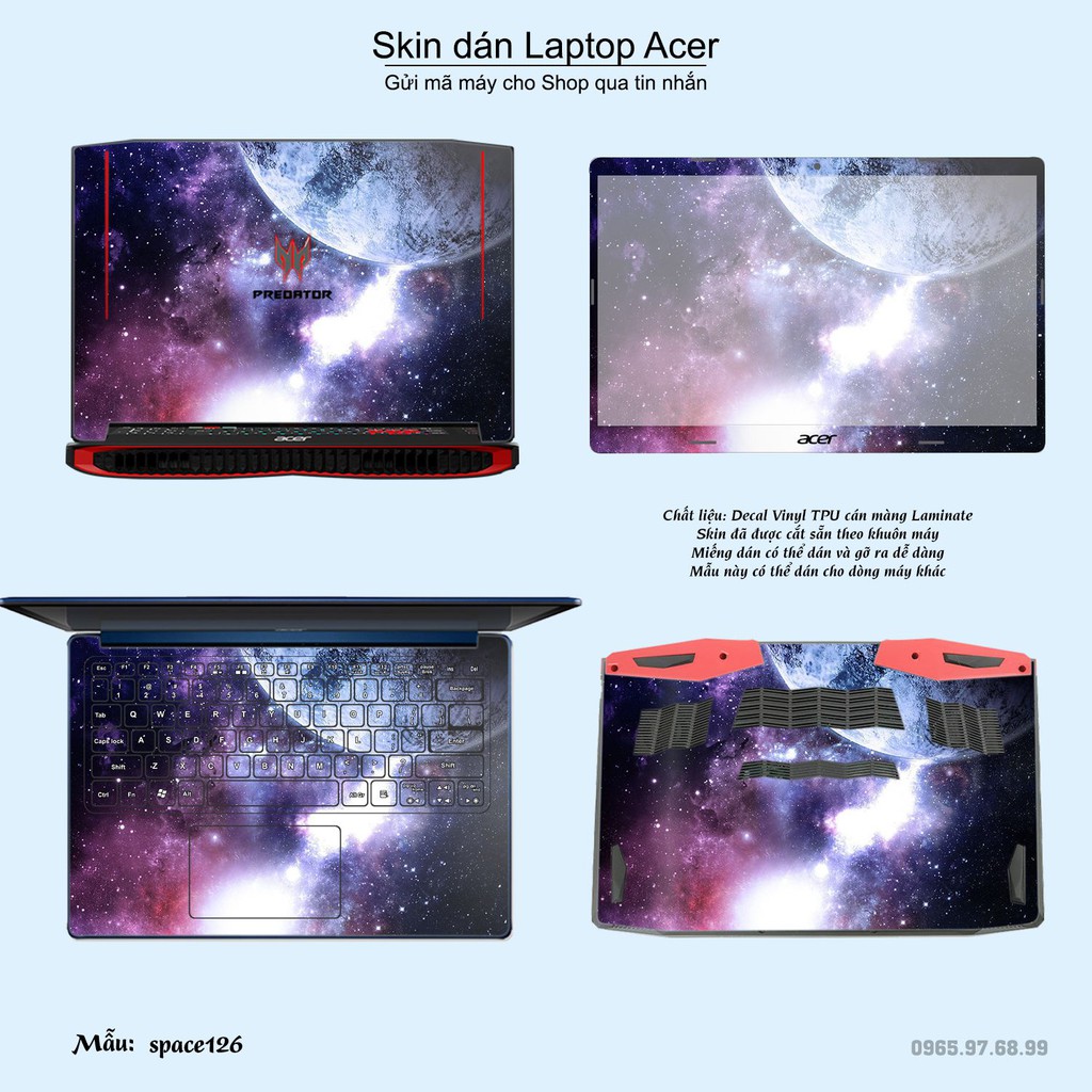 Skin dán Laptop Acer in hình không gian _nhiều mẫu 21 (inbox mã máy cho Shop)