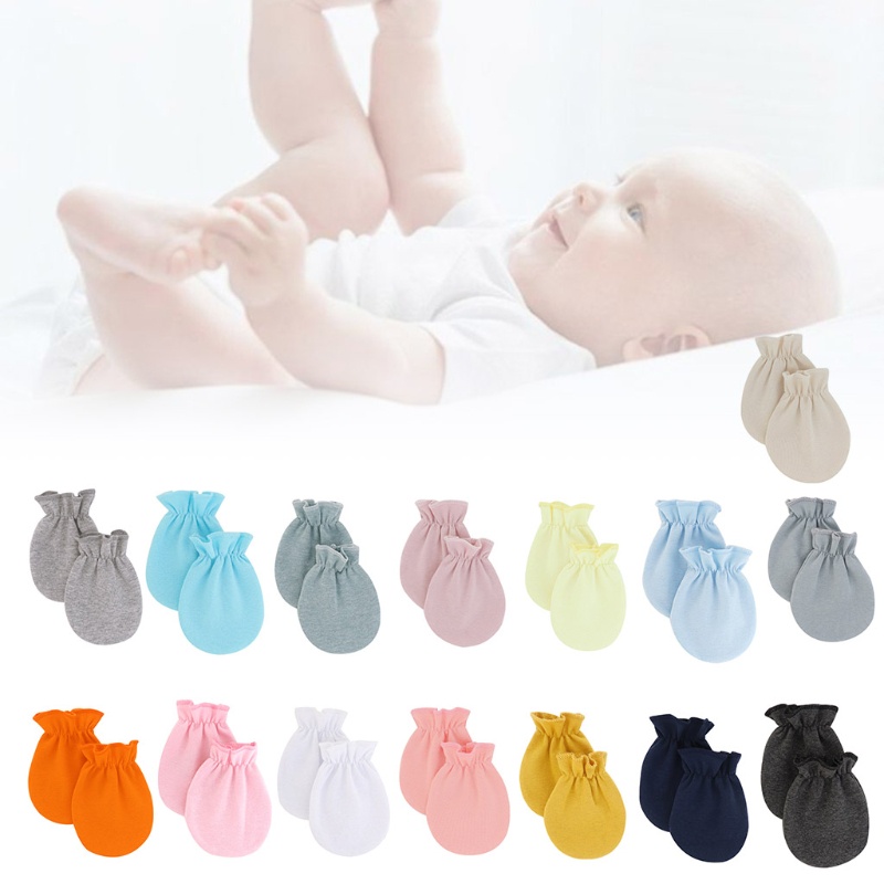 Găng Tay Cotton Mềm Chống Xước Bảo Vệ Cho Bé Sơ Sinh