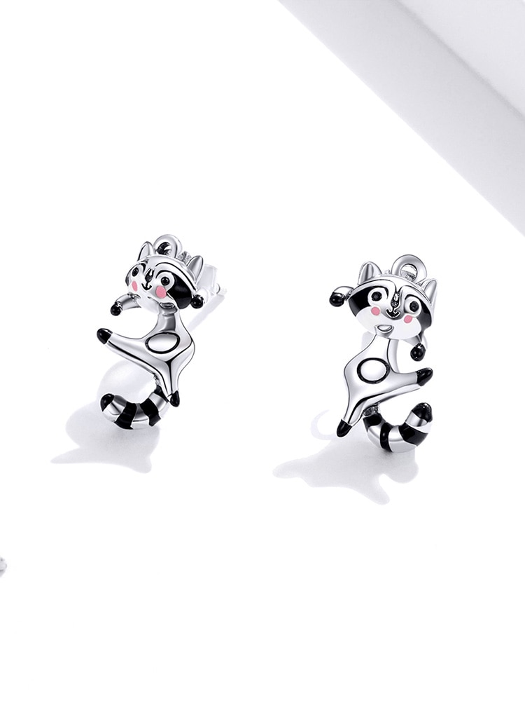 Hoa tai Bamoer SCE990 gấu trúc Mỹ bằng bạc 925 không di ứng cao cấp cho nữ