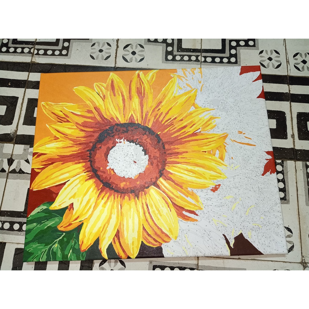 Tranh tô màu theo số các mẫu hướng dương đẹp nhất