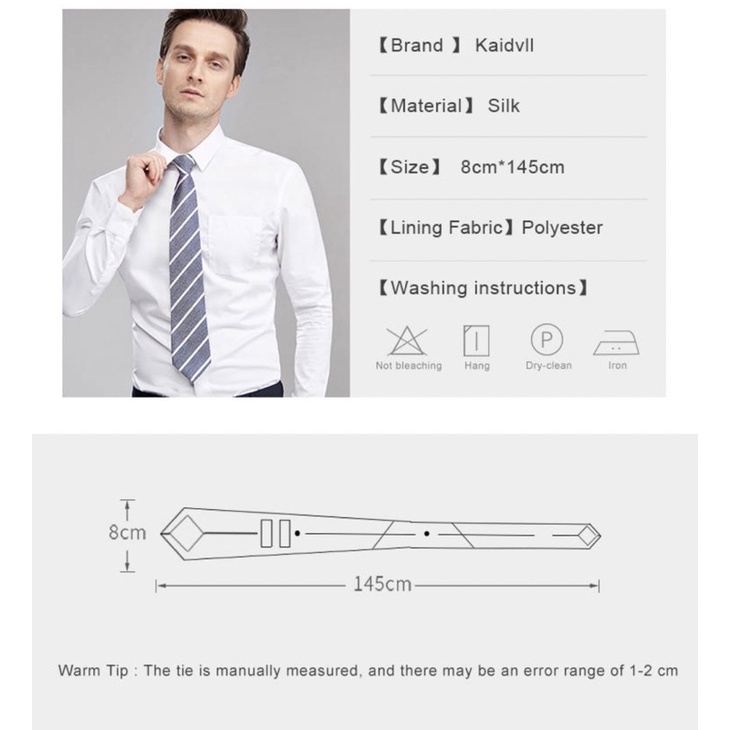 Cà Vạt Nam Công Sở VINMEN Bản 8cm Cao Cấp