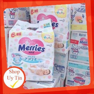 ( free ship) Bỉm Merries hàng nội địa cộng miếng NB 96 dán, S88 dán, M68 dán, M64 quần, L50 quần,  XL 44 quần