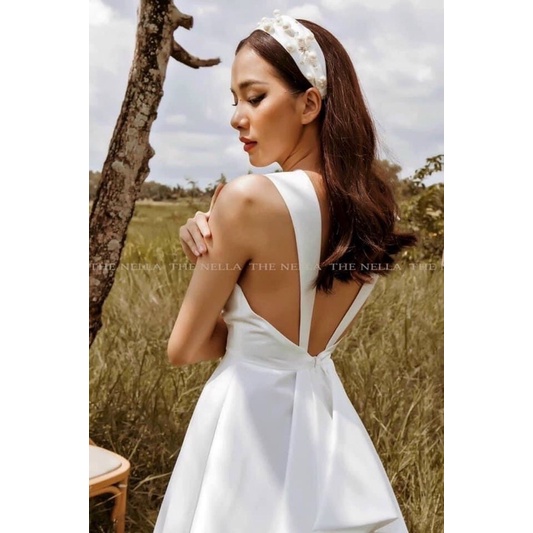 ĐẦM MIDI HỞ LƯNG ĐUÔI TÔM