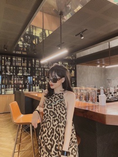 đầm 2 dây da beo siêu hot