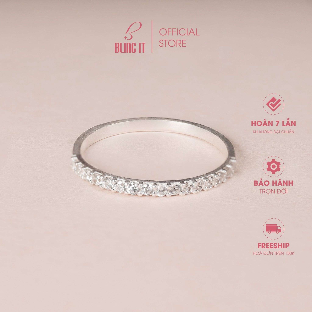 Nhẫn Nữ Bạc 925 Cao Cấp BLING IT Đính Đá Thiết Kế Thanh Lịch Sang Trọng BIN120