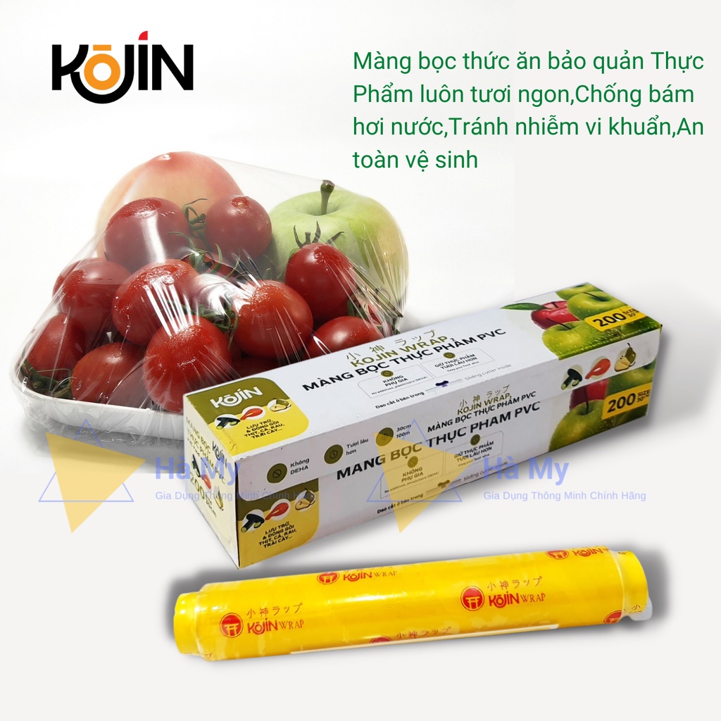 Màng Bọc Thực Phẩm KOJIN Chính Hãng,Bảo Quản Thực Phẩm Tươi Lâu Hơn,Màng Bọc Thức Ăn Co Dãn Có Dao Cẳt Tiện Lợi