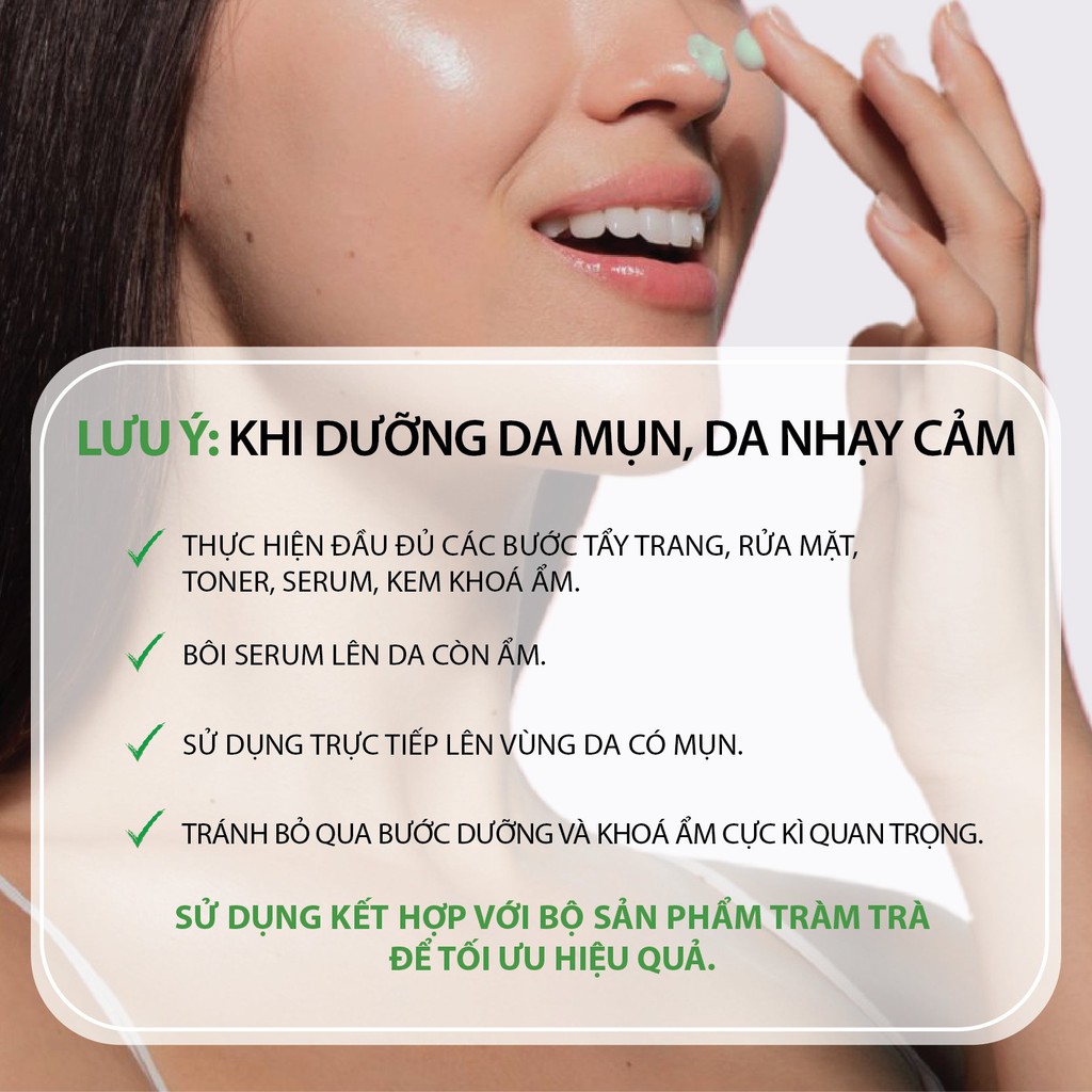 Serum tinh chất chấm mụn mờ thâm tinh dầu tràm trà MILAGANICS hiệu quả nhận thấy sau 3 tuần 30ml