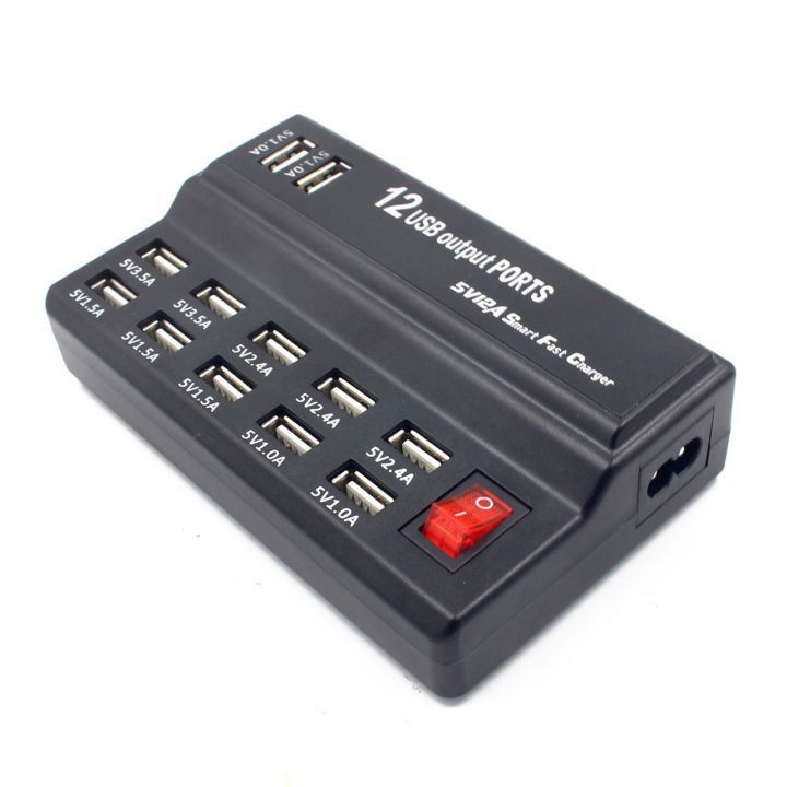 Ổ cắm USB 12 Cổng sạc điện thoại & máy tính bảng