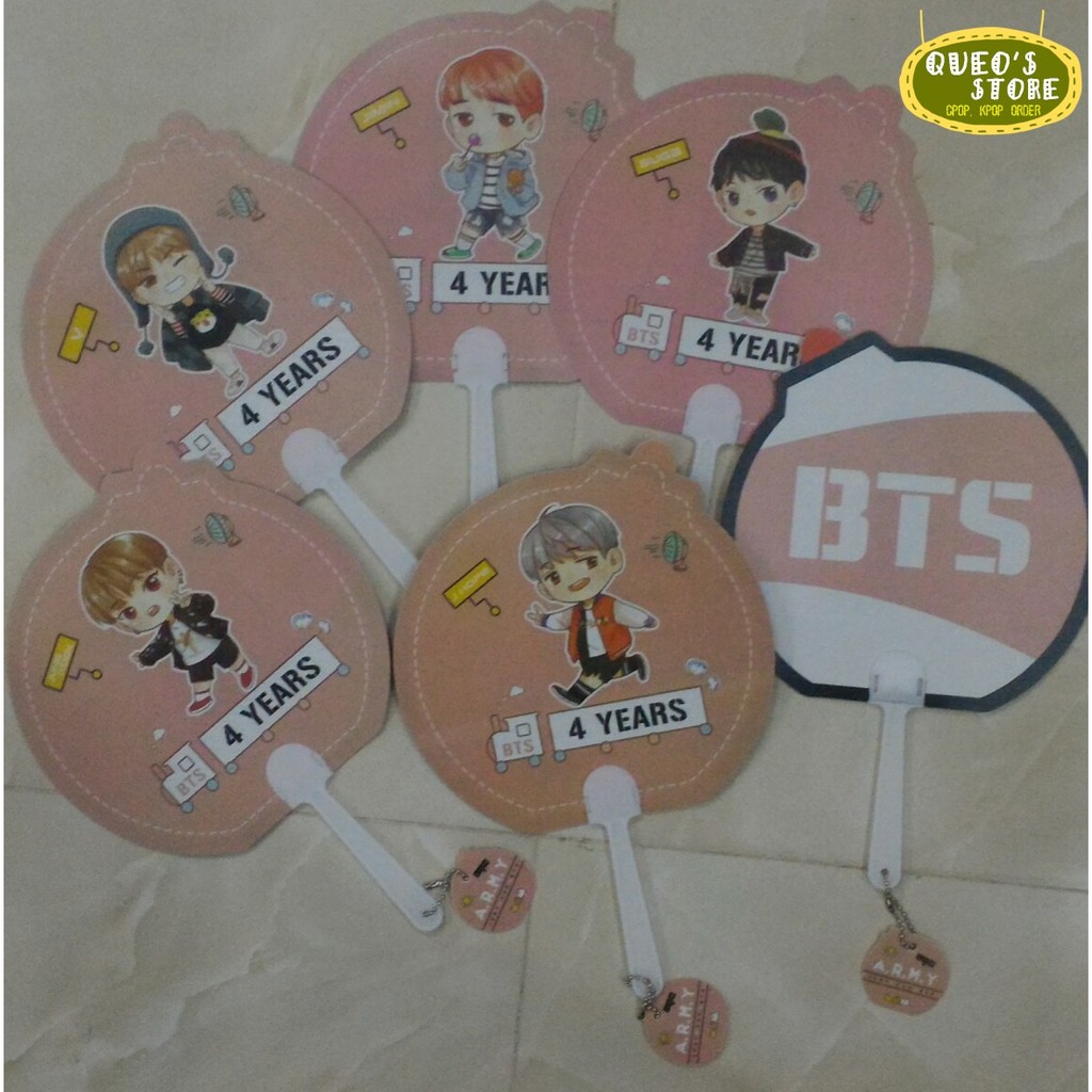 Nametag, quạt, móc khóa chibi BTS 4th