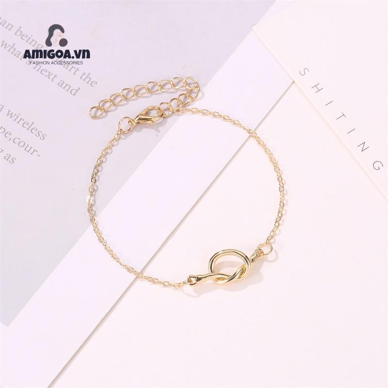 Lắc Chân Bằng Kim Loại Thắt Nút Đơn Giản Thời Trang Cho Nữ