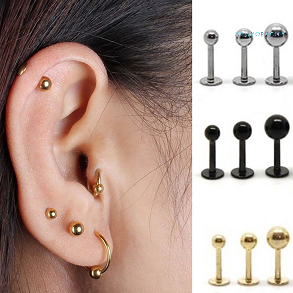 Khuyên Tai Hình Thanh Tạ Đơn Giản Dễ Phối Đồ Bằng Thép Titanium Cho Nữ