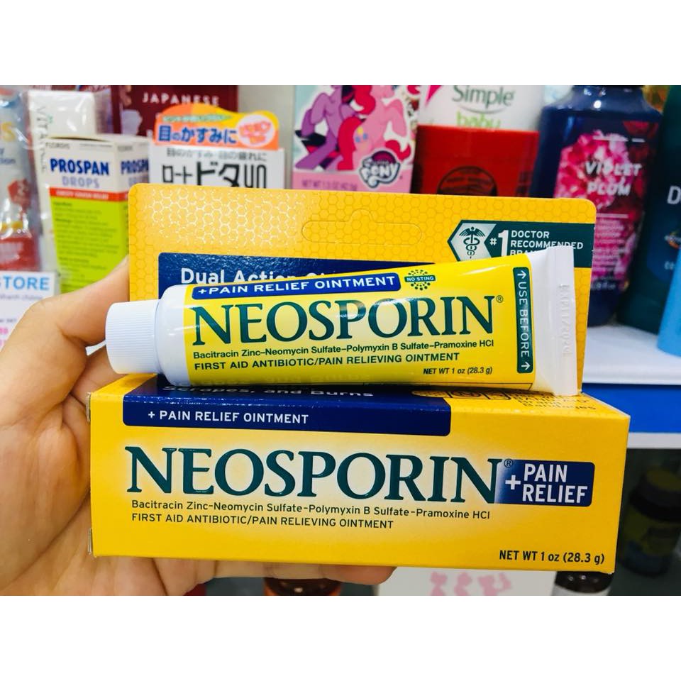 Thuốc Mỡ Giảm Đau Neosporin + Pain Relief Dual Action Ointment.