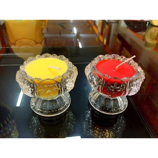 Cốc nến 8 cát tường đỏ - vàng