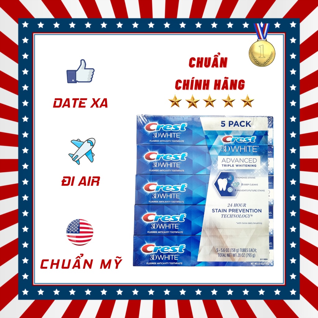 KEM ĐÁNH RĂNG CREST 3D WHITE ULTRA 158G CỦA MỸ (Mẫu mới)