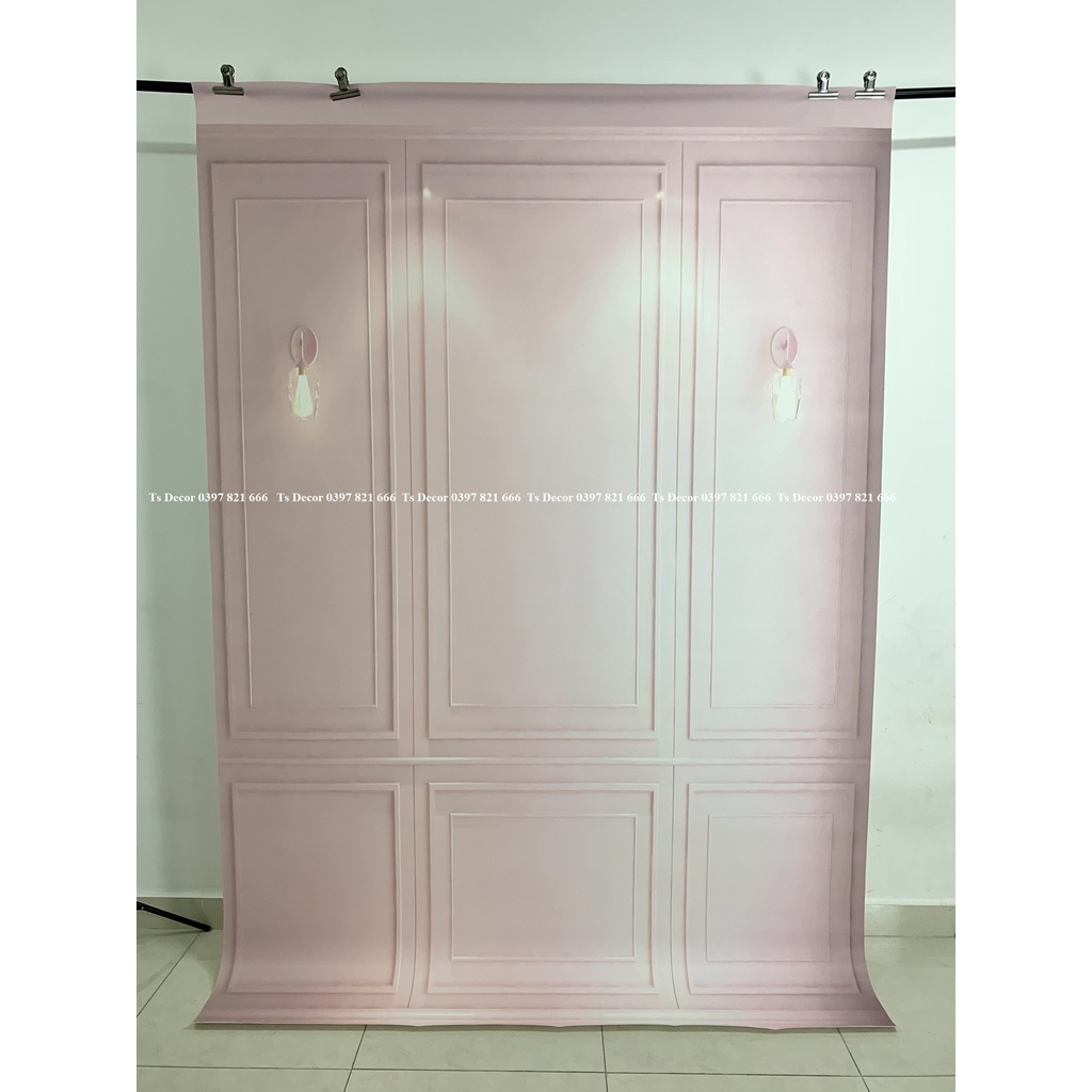 Phông Nền Livestream Màu Hồng 3D 5D-Miễn Phí Chèn Logo