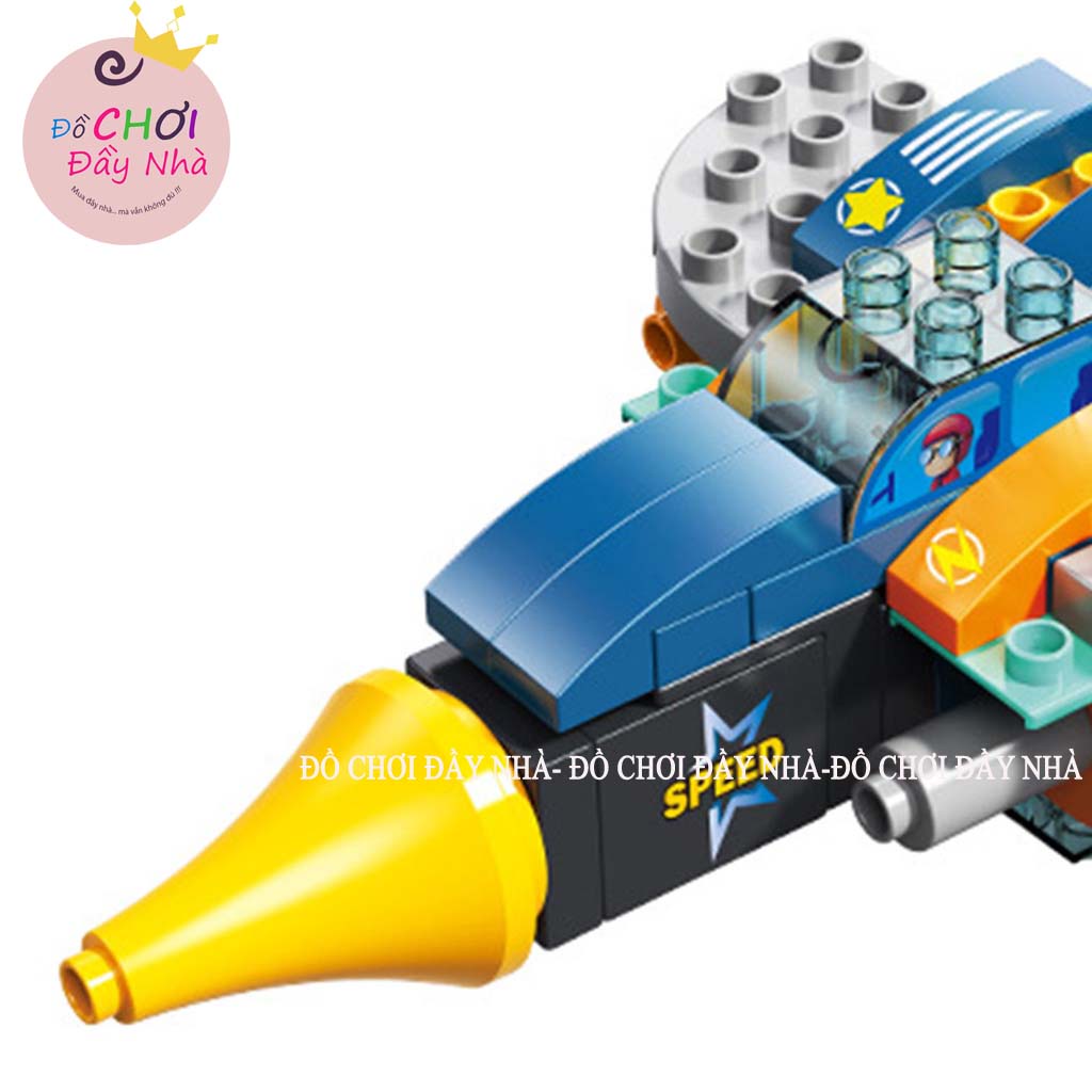 Đồ chơi lego máy bay chiến đấu, lắp ráp, ghép hình  Feelo 87 chi tiết, size duplo - Đồ chơi đầy nhà