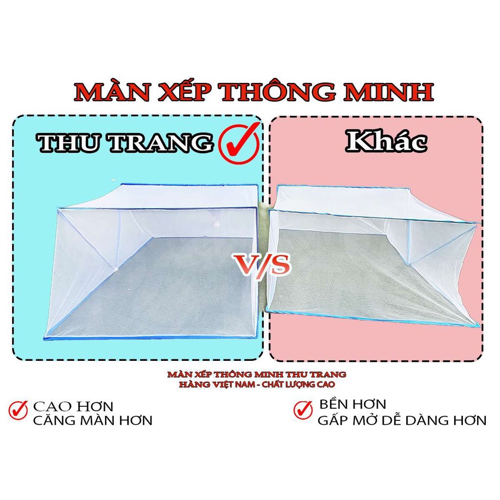 [Hàng Cao Cấp] Màn chống muỗi gấp gọn thông minh Thu Trang. Mùng chụp tự bung đỉnh vuông (BH 6 tháng)