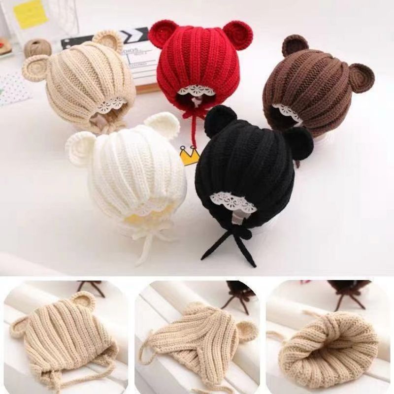 Mũ len tai tròn chùm tai cho bé từ 1-4 tuổi, Thời trang trẻ em hottrend mùa đông - Shop CEC