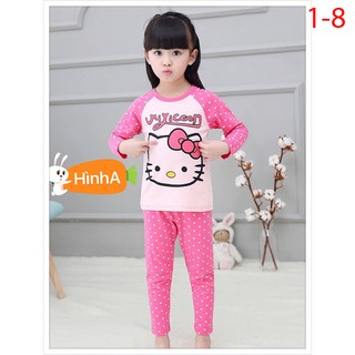 Bộ đồ ngủ dài tay cho bé gái 1-4 tuổi