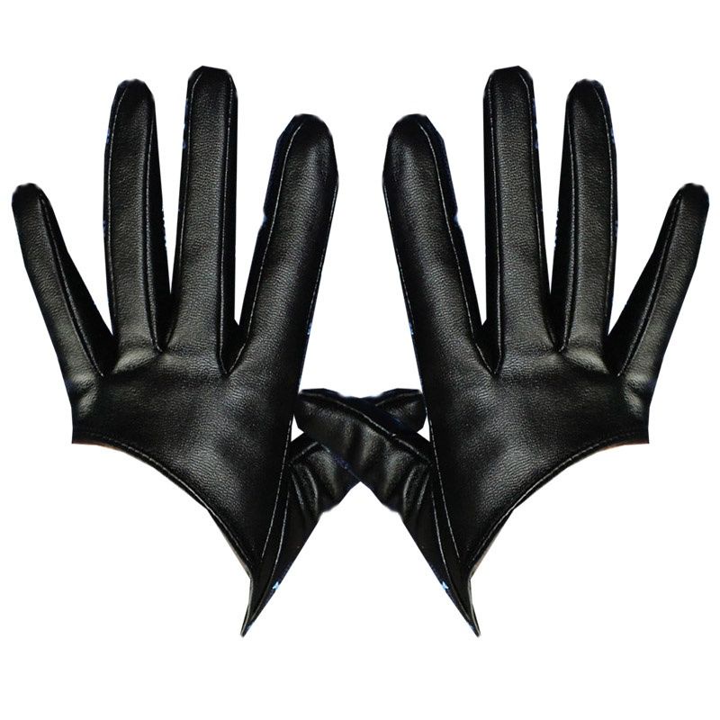 Găng Tay Da pu Nửa Bàn Tay Phân Nửa Màu Đen Phong Cách lolita