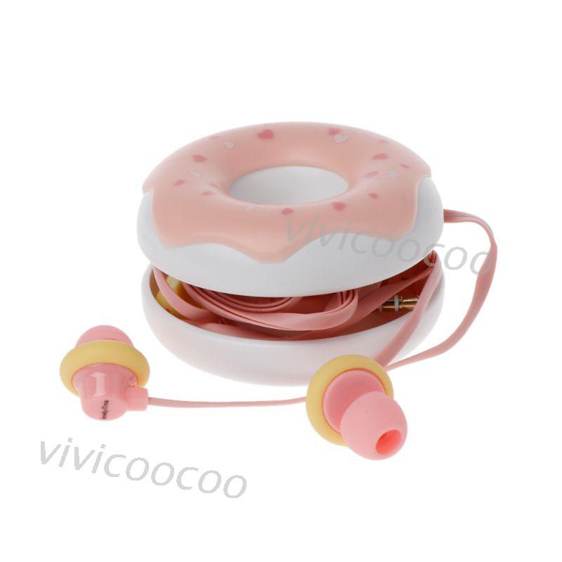 VIVI Cute Donuts Macarons Earphones 3.5mm in-ear Stereo Earbuds Random Delivery