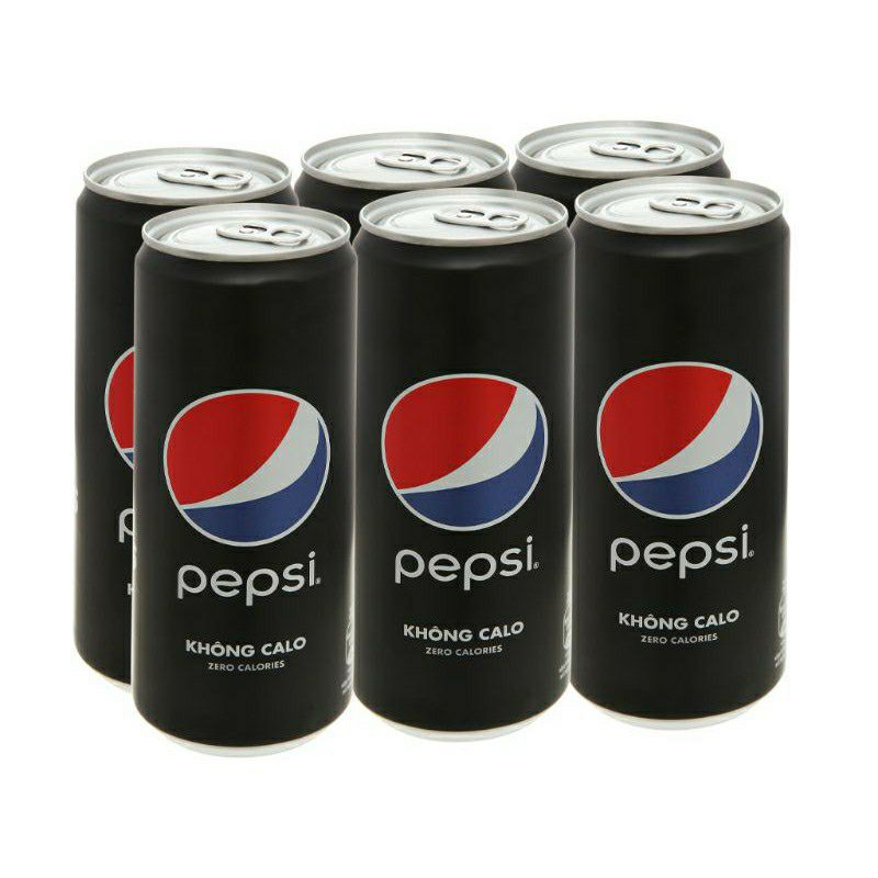 Lốc 6 lon nước ngọt Pepsi không calo 330ml