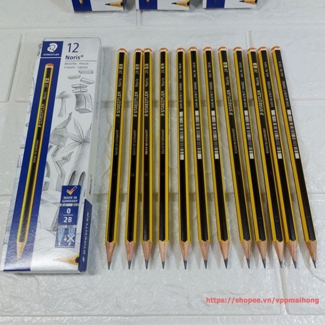 Bút chì Đức sọc vàng đen Staedtler 2B hàng chính hãng 100% - 01 cây