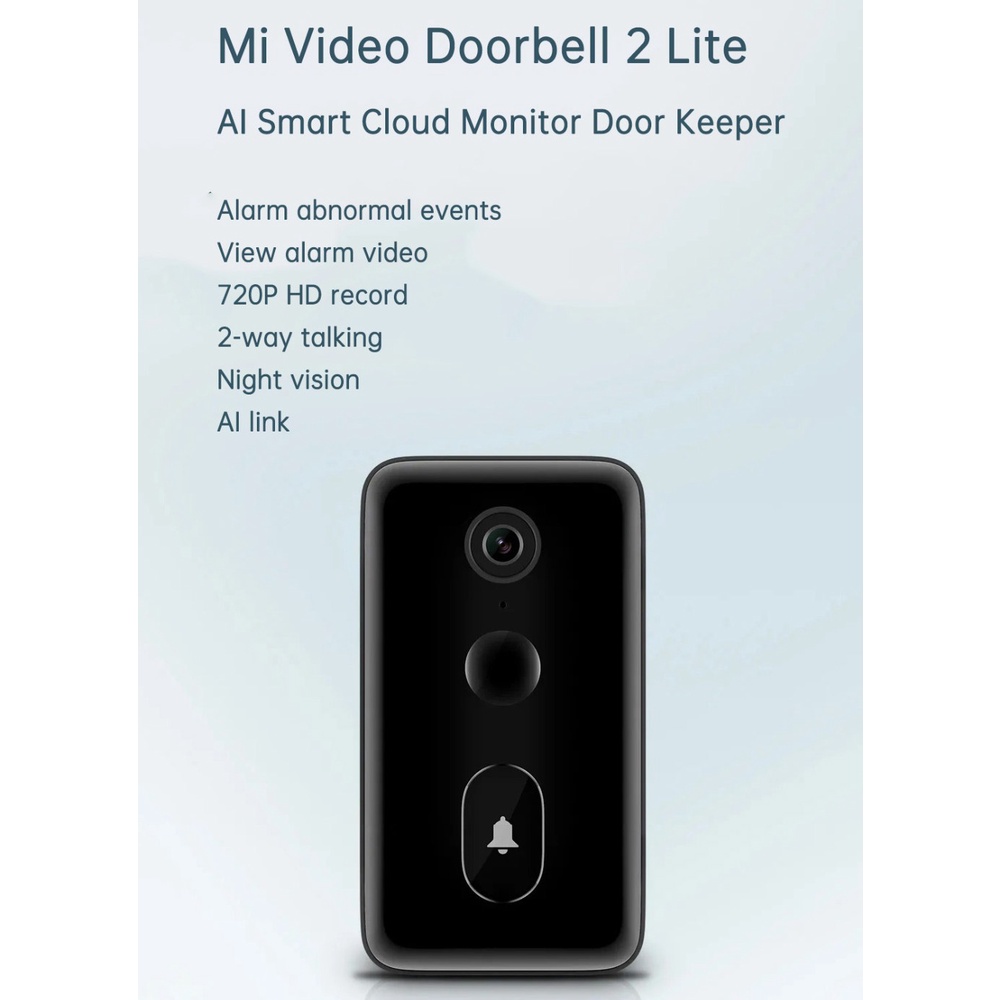Bộ chuông cửa Video Xiaomi - Gọi video, AI nhận diện khuôn mặt, kết nối Mi Home, camera HD 720P/Smart Video Doorbell 2
