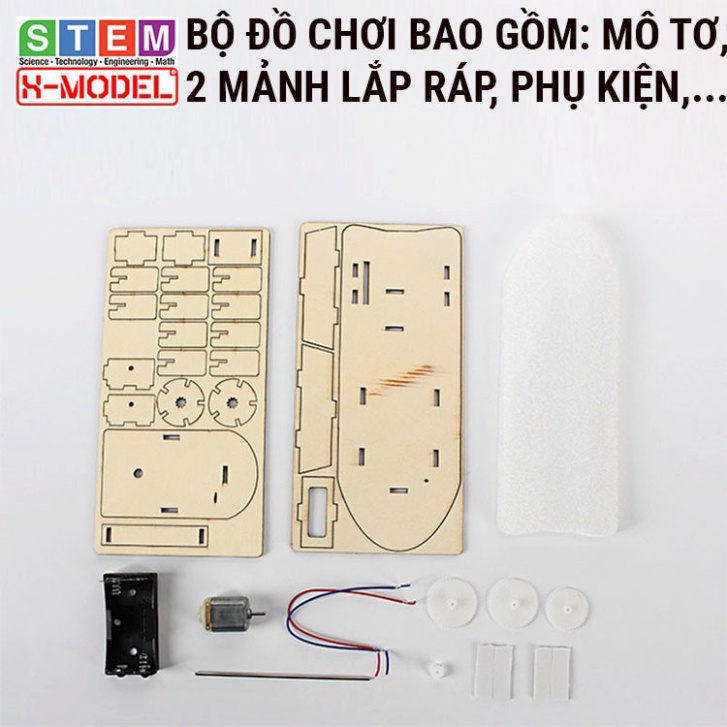 H67 Đồ chơi thông minh STEM Ca nô gỗ mô tơ mái chèo X-MODEL ST68 đi được trên nước cho bé, Đồ chơi trẻ thơ 4 GU14