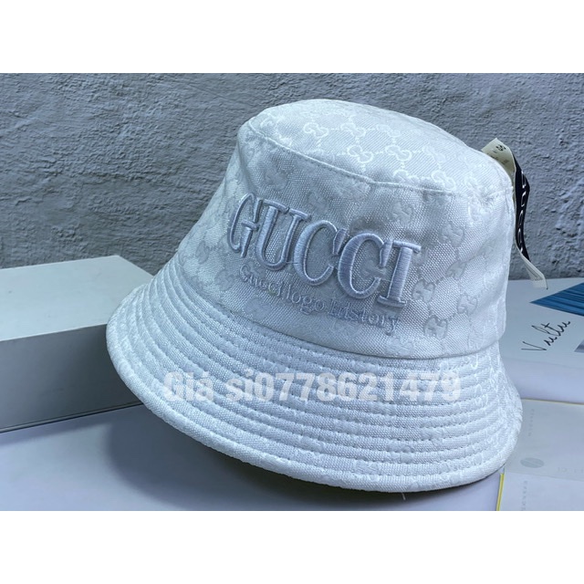 [Mã FAMARAL1 giảm 10K đơn 50K]Nón bo cụp bucket G (G) dệt vải nhập thêu chữ gu xì thể thao thời trang
