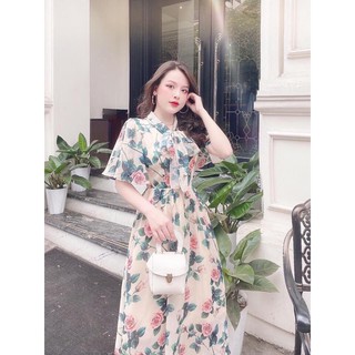 ⚡️bán sỉ⚡️đầm hoa xoè tay cánh tiên hoa xanh