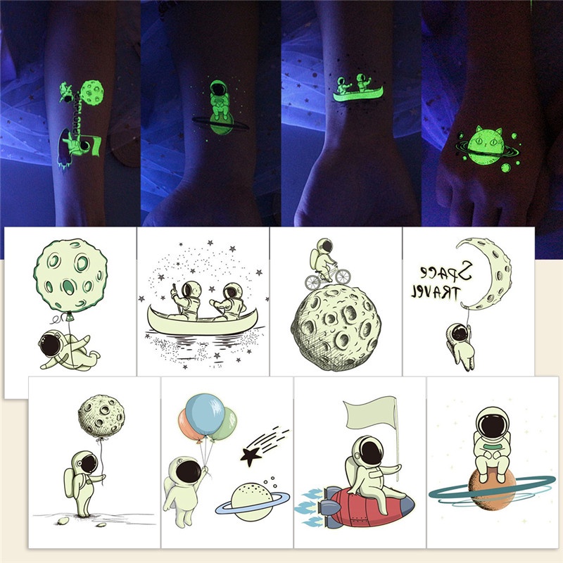 Hình Xăm Dán Hình Phi Hành Gia Hoạt Hình Chống Thấm Nước Cho Bé