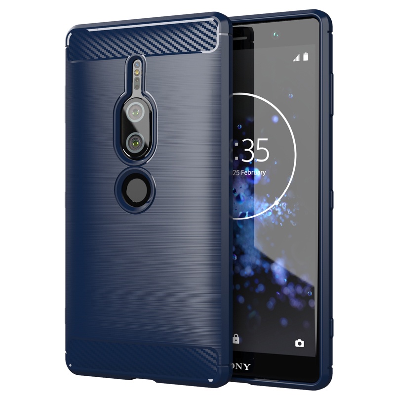 Ốp điện thoại họa tiết sợi carbon mềm cho Sony Xperia XZ3 XZ1 XZ2 Compact / Premium XA1 XA2 Plus / Ultra